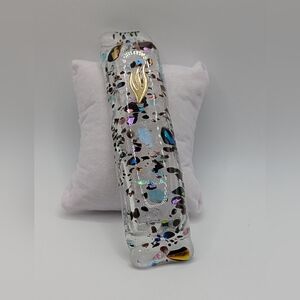 Hand crafted fused Confetti glass  Mezuzah case For Jewish Home Or Gift.